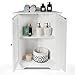 COSTWAY Armario Esquina de 3 Niveles 63 x 32 x 81,5 cm, Armario Rinconero Ahorra Espacio con 2 Puertas de Persiana y Estante Ajustable en Altura, Baño Vestíbulo Sala (blanco)