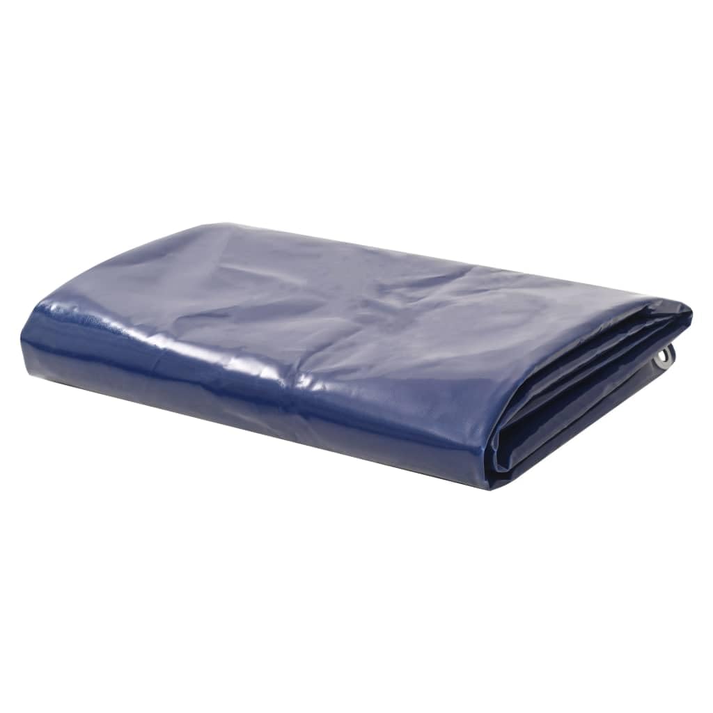 Telone di copertura, 650 g/m², in tela con rivestimento in PVC, 2,5 x 3,5 m, blu, impermeabile, antistrappo, resistente alle intemperie, per mobili da giardino, rimorchi, auto, barca