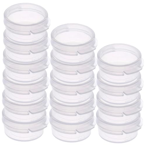 KICHOUSE Lightweight Plastic Storage Boxes 25pcs Small Round Sampling Jars for Labs Classrooms Homes