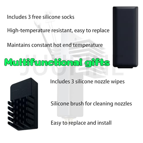 Image of for ELEGOO Centauri Carbon Hotend Kit (3pcs), Pre-Installed 0.2mm /0.4mm /0.6mm Brass Hardened Steel Nozzle, Extruder kit Has Pre-Installed Heat Sink,with 3PK Silicone Socks and 3PK Nozzle Wipes