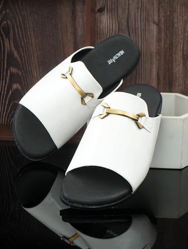 Image of HEALTH FIT Extra Soft Comfortable Traditional Ethnic Chappal /Slippers Wedding & Festive Sliders for Gents /Boys Lightweight flexible TPR sole & Easy-to-wear slip-on design cushioned for Men HF7017