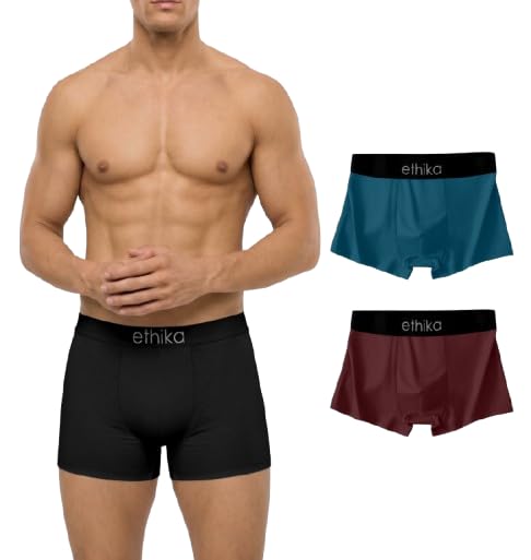 Image of Ethika 3 Pack Men's Super Combed Cotton Underwear Trunks | Classic TruComfort Fit | Powered by ZincShield Anti-Bacterial Tech | Aerflo Breathability | 4-Way FlexStretch