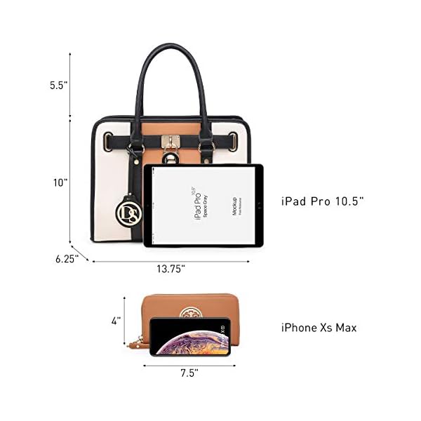 Dasein Women Handbags Purses Wallet Shoulder Bags Top Handle Satchel Purse Tote Work Bag Set 2pcs