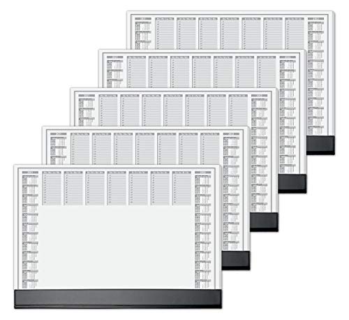 Sigel - SIGEL HO365 Papier-Schreibtischunterlage mit Schutzleiste, 5 Stück, ca. DIN A2, aktueller 2-Jahres-Kalender, 40 Blatt, vegan, aus nachhaltigem Papier