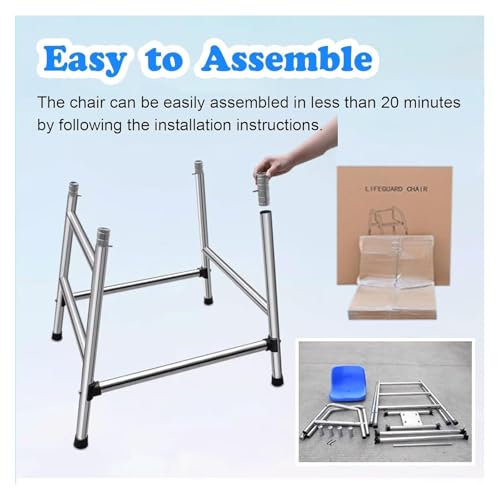 Silla Alta Salvavidas para Piscina Acero Inoxidable 150 cm miniatura 7