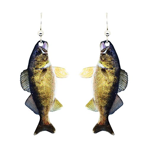Walleye Earrings by d'ears Non-Tarnish Sterling Silver French Hook Ear Wire