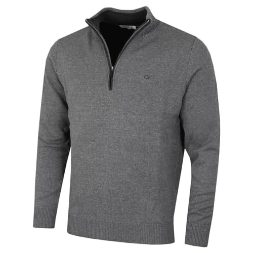 Calvin Klein Golf Herren Baumwollpullover - Marl Grau - M