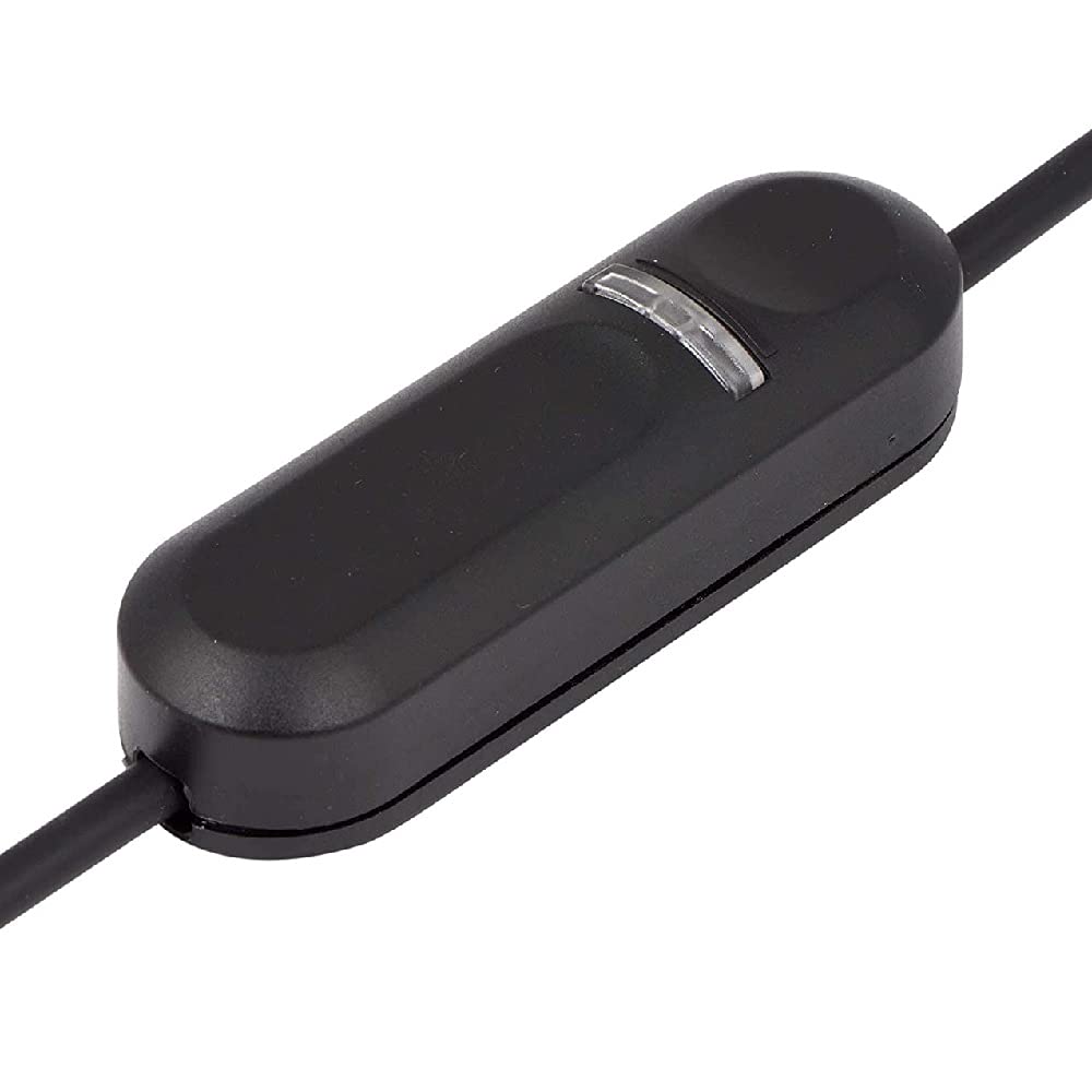 Black Universal LED In-Line Push Button Electronic Dimmer Switch | 2 Core Cable Flex | Also Suitable for Incandescent & CFL Light Bulbs | 240V UK Approved