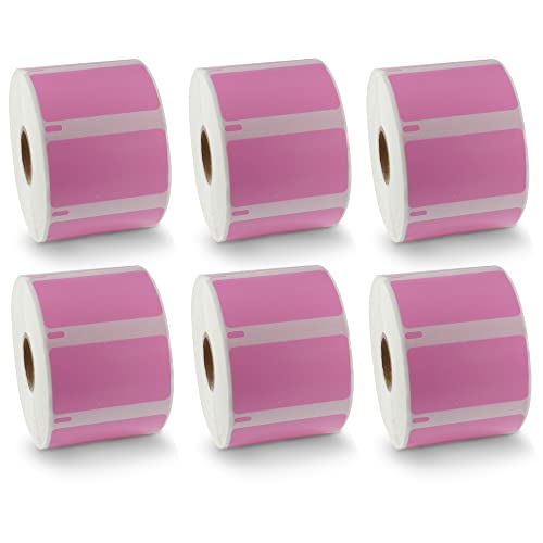 BETCKEY - 6 Rolls Pink Multi-Purpose Labels Compatible with DYMO 11354(S0722540), 57mm x 32mm, 6000 Colored Labels Compatible with DYMO LabelWriter 450, 4XL, NOT Fit 550 or 5XL