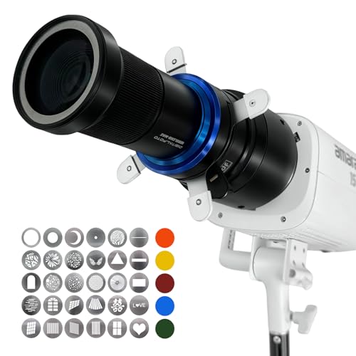 Bowens Mount Optical Snoot for Aputure Cob Light, Photography Spotlight Projector Conical...