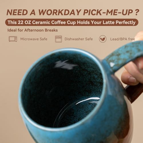 Taza de cerámica 22 oz con asa ergonómica miniatura 3