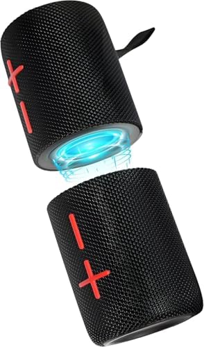 CYBORIS Tragbarer 2-in-1 magnetischer Bluetooth-Lautsprecher, 20W Bluetooth 5.3 mit Dual-Lautsprechern, RGB-Lichtern, 24 Stunden Akku, 360° Surround-Sound, IPX6, TWS-Pairing für Ou