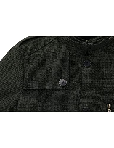 Image of Wantdo Men's Wool Blend Jacket Stand Collar Windproof Pea Coat