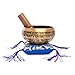 Tibetan Singing Bowl Set - Easy To Play Authentic Handcrafted For Meditation Sound Bowl Chakra Yoga Healing 4 Inches By Himalayan Bazaar (Brown & Blue)