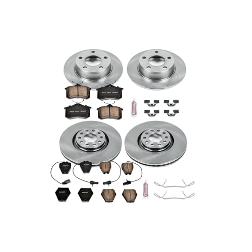 Image of PowerStop Front and Rear Brake Kit for Audi Allroad Quattro 2001-05 - Z17 Ceramic Brake Pads & Disc Rotors Replacement, KOE889