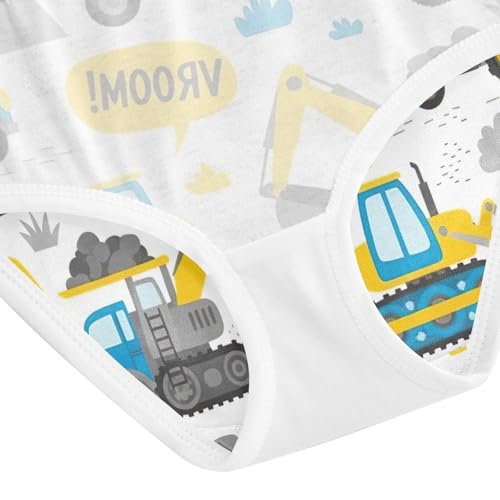 Cute Cartoon Construction Trucks Girl Underwear, Toddler Girl Panties, Cotton Girls Underwear, 2–8 Years4