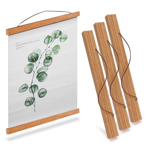 ZOLGINAH 3 Stück Posterleiste Posterleisten Bilderrahmen A3 holz 30x40cm, Magnetisch Bilderleiste...