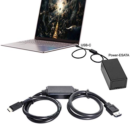 Cable USB-C a eSATA Power Over DC5V USB3.0 1m miniatura 2