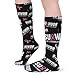 5 Pairs Mid Calf Sock Breast Cancer Survivor Pink Ribbon Black Cushion Crew Socks Boys & Girls Fashion Quick Dry Novelty Socks for Outdoor Yoga Sports