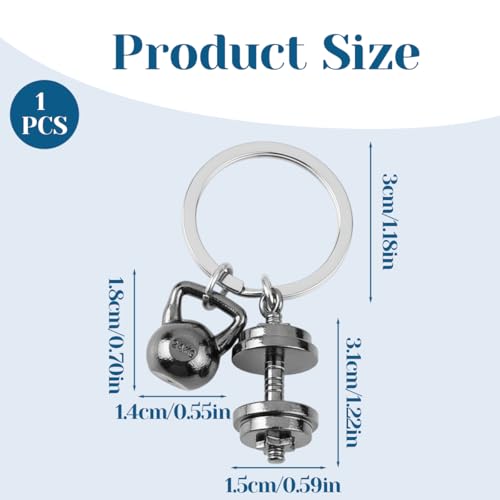 Image of Metal Keychain, Fitness Keychain Hook for Men and Women, Cute Keyring for Bags and Phones, Gun Black Weightlifting Accessory