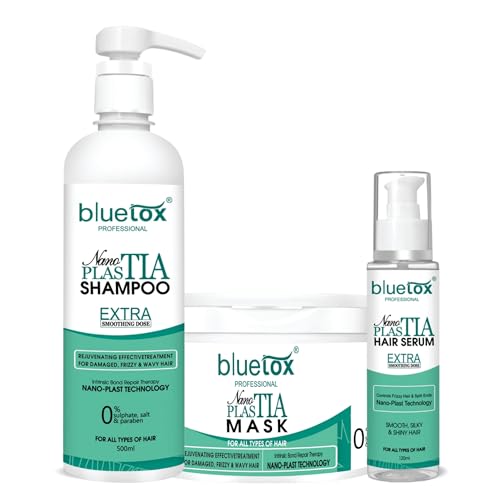Image of Nano plastia shampoo and conditioner serum 120ml | Sulphate & Paraben Free | Smoothens, Repairs, Adds Shine | Salon Quality Hair Care | Deep Nourishment for Damaged Hair (500ml pack of 3)