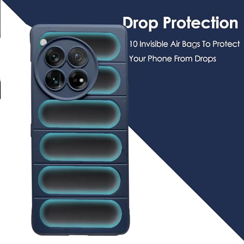 Image of A rtistque Back Cover Case for OnePlus 12R 5G | with Inner Fabric | Stylish AirBag Case | Liquid Stripe Silicone | Camera Protection | Anti Slip Grip | Oneplus 12R Back Cover - Blue