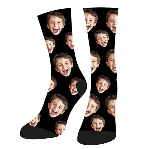 Personalised Sock with Face Custom Face Photo on Socks for Men Women Kids Mom Dad Husband Birthday Friends Christmas Anniversaries Birthdays Novelty Gifts (Socks-9)