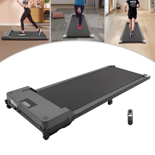 Tapis de course pour la maison/le bureau, tapis de marche silencieux avec écran LCD et télécommande, appareil d'entraînement Under Desk Treadmill pour l'entraînement d'endurance, appareils de fitness – Image 6