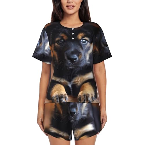 Pijama de manga corta de mujer fresco para evitar el calor en interiores