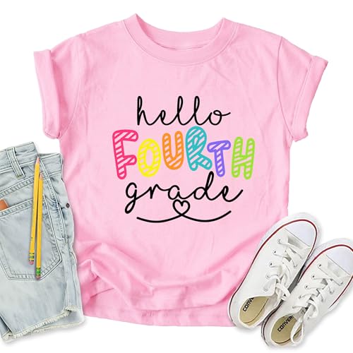 Image of First Day of School Shirt Girls Boys Preschool to 5th Grade Tshirt Kids Back to School Graphic Tee Tops