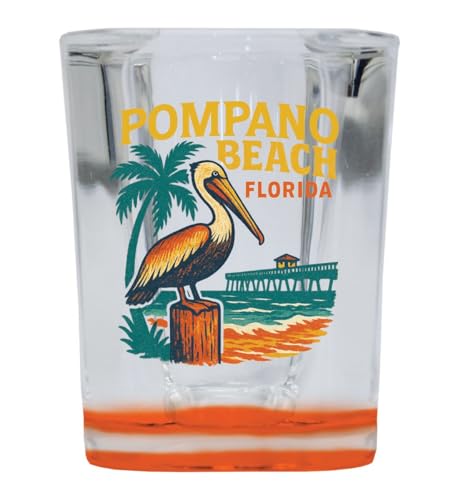 Vaso de shot cuadrado base naranja 2 oz