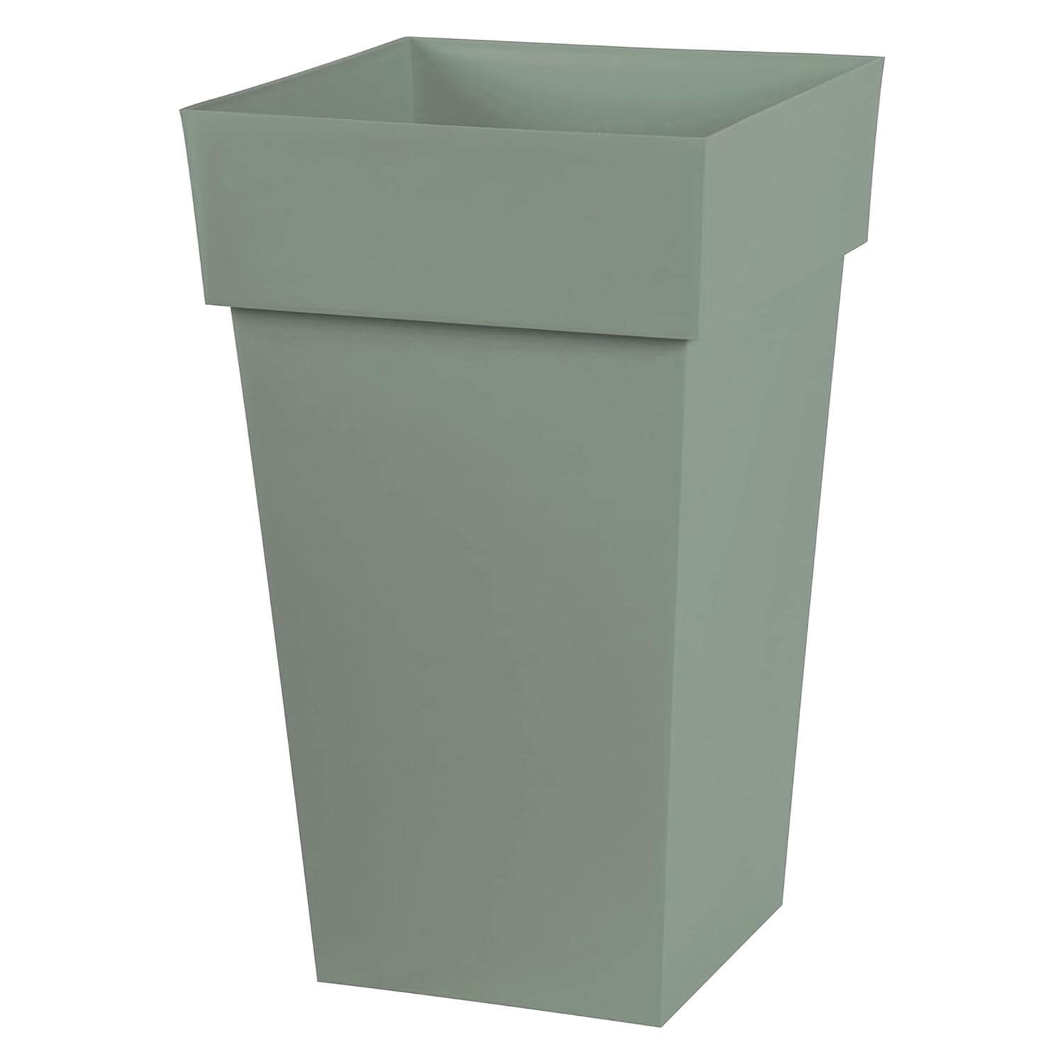 EDA – Maceta Cuadrada Alta Toscana – Volumen 62 L – 39 x 39 x 65 cm, Verde Laurel