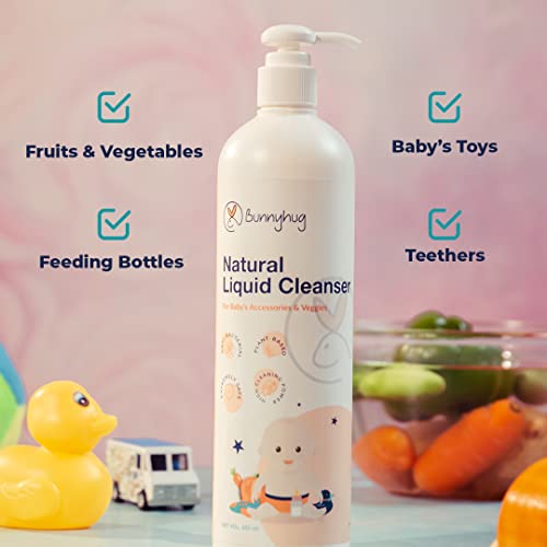 Bunnyhug-Natural-Liquid-Cleanser-for-Baby-Bottles-Toys-Accessories-and-Veggies-Plant-Based-Formula-Hypoallergenic-100-Biodegradable-450ML