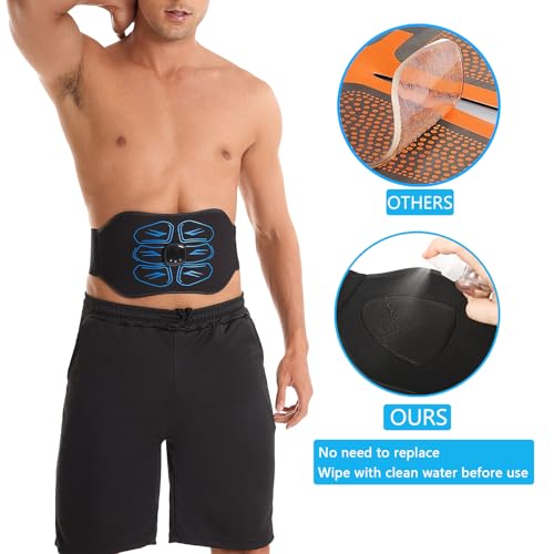 Ruszoaer ABS Stimulator - EMS Muscle Stimulator, Ab Machine, Portable Abdominal Belt, Electronic Pulse Massager, Home Office Fitness Workout Equipment Black - Image 4
