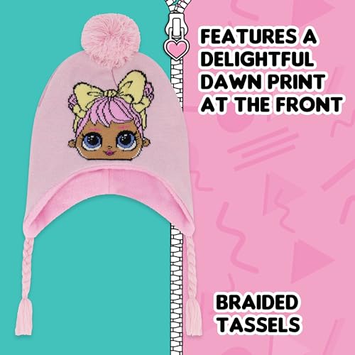 L.O.L. Surprise Beanie Hat and Gloves Set, Kids Knitted Winter Cap3