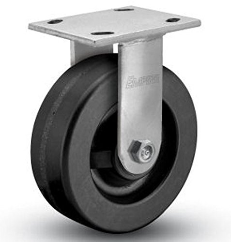 4" x 2" (4AEMHR) Rigid Plate Caster, Phenolic Wheel, 800 lbs Capacity