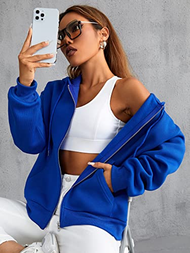 Sweats à capuche simples couleur bleu royal pour un look épuré