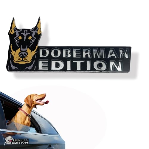 Image of Car Emblem: Dog Car Badge Laser Cutting Emblem Cool Decals Trucks German Shepherd Badge Corgi Edition Doodle Golden Retriever Vehicles Dachshund Addition Rottweiler (Doberman)