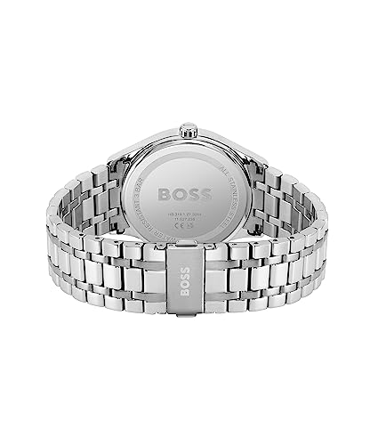 Hugo Boss Stainless Steel Commissioner Analog Black Dial Men Watch-1513833, Silver Band - Image 3