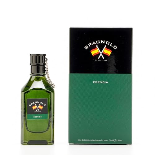 SPAGNOLO - Esencia 75 ml, Colonia Hombre, Perfume Formato Spray, Eau de Toilette Natural y Masculina, Aroma Fougère Amaderado, Fragancia Fresca, Desenfadada y de Larga Duración