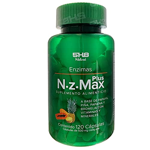 La mejor comparación de Nutrition max Top cinco. 13 5H8 Nutrition NZ MAX PLUS | 120 Capsulas | Enzimas Digestivas | Enzimas Vegetales de Papaya, Piña, Papaína y Bromelina | Salud Digestiva | Suplemento Alimenticio