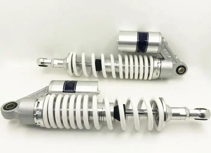 Amortisseur moto arrière 360mm finition blanc et argent haute précision