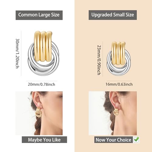 Gold-Plated Chunky Gold Earrings for Women Knot Link Circle Geometric Drop Dangle Earrings Studs Trendy Jewelry2