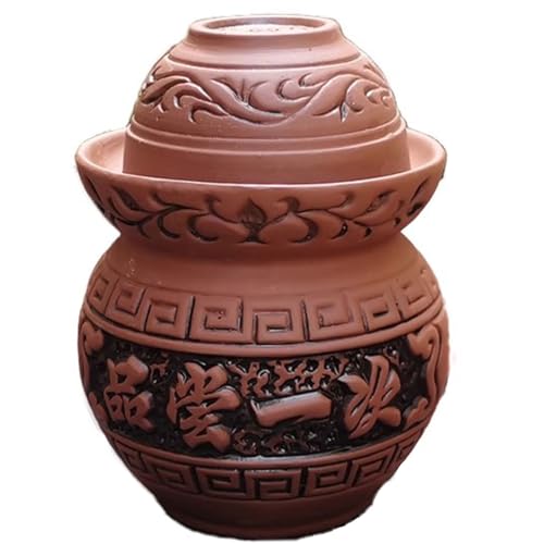 DECORN Tarro Tradicional de Porcelana para encurtidos, Olla de cerámica de Boca Ancha para encurtidos con Tapa hermética, Mini Tarro para fermentación y encurtidos,1.5L