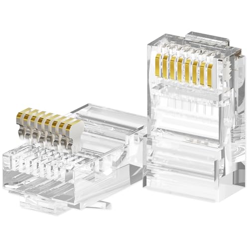 CableGeeker 100-Pack Cat 6 RJ45 Ethernet Connectors