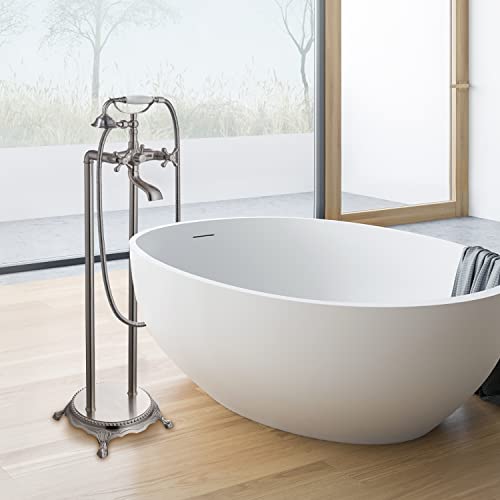 Robinet debout baignoire au sol bronze avec spray main LWX - 3