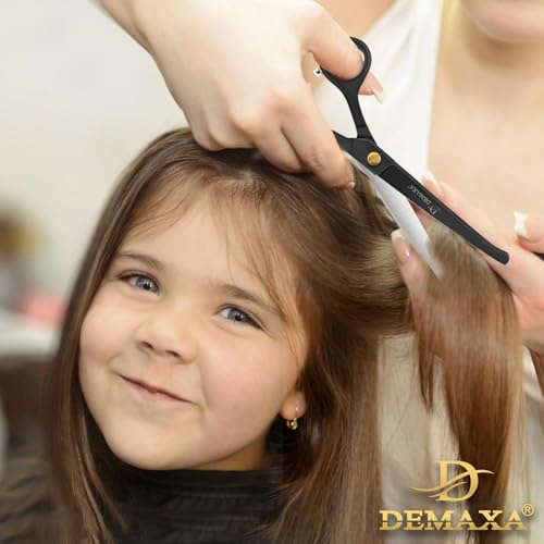 Image of 6.5 inch Kids Hair Cutting Scissors Kit - Baby & Toddler Haircut Set with Safety Scissors & Clippers - Hair Shears for Kids, Children, Women, Men - Barber Shears kids haircut cape