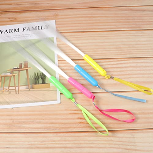 Kisangel 4 Pcs Fulgor Fibra Óptica Stick Light Up Sticks Fulgor Barras LED Para Crianças Favores Fav