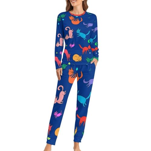 Pyjama femme chats colorés pour ajouter de la douceur et de la joie à vos nuits