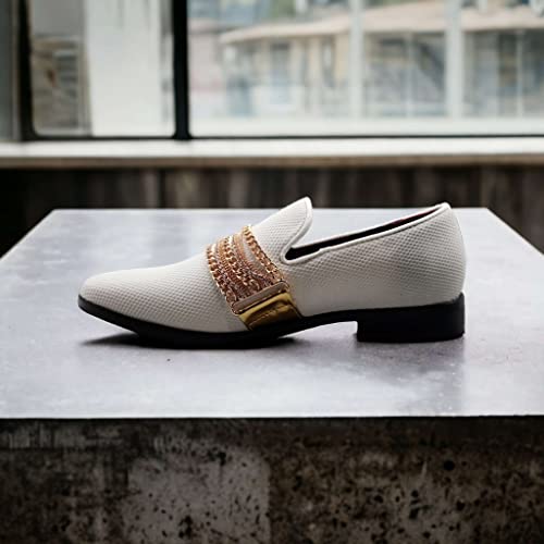 Jazame Men's Sparkle Smoking Moccasin Slip On Round Toe Formal Loafers Dress Shoes - Dress Shoes for Men, Loafers Men, Dress Shoes3